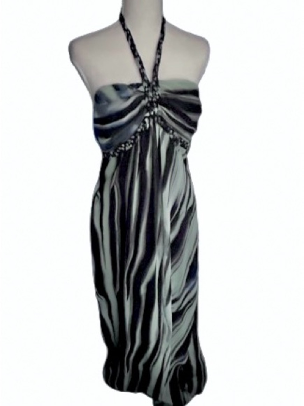 Vintage Goddess ROULETTE Maxi Braided Strap Halter Dress Y2K 90s Medium Large
